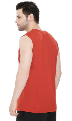 Men's Heavyweight Sleeveless Crew Neck T-Shirt with Chest Pocket