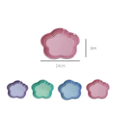 5.5'' Cat Feeding Flower Shaped Ceramic Disc Extra Wide Raised Cats Food Bowl  Anti-vomiting Cat Feeder Pet Delicate Tableware