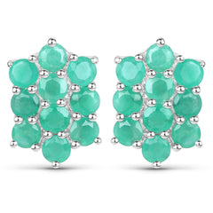 6.60 Carat Genuine Emerald .925 Sterling Silver 3 Piece Jewelry Set (Ring, Earrings, and Pendant w/ Chain)