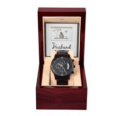 Mon mari Mon amour – Montre chronographe noire
