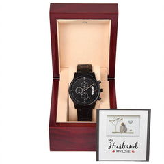 Mon mari Mon amour – Montre chronographe noire