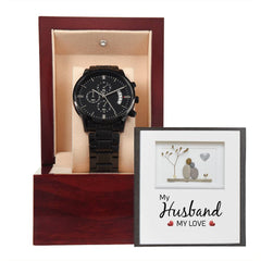 Mon mari Mon amour – Montre chronographe noire