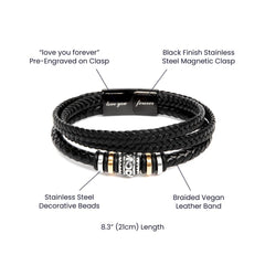 Ton amour n'est pas qu'un sentiment - Bracelet en cuir pour homme