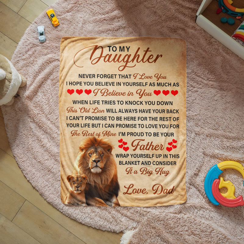 To My Daughter This Old Lion – Sherpa Fleece Blanket-Brandy Journey