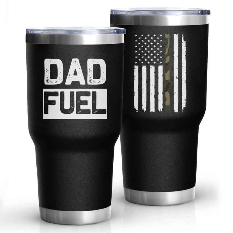 Dad Gifts for Men DAD FUEL Tumbler 30 Oz Stainless Steel Insulated Cup Tumbler Coffee Mug with Lid and Straw Mens Fathers Day Christmas and Birthday Gifts Idea