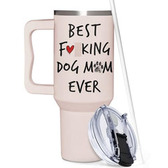 Dog Mom Gifts For Women - Dog Lady Gifts - Mothers Day Gifts For Dog Lovers Birthday Gifts For Dog Owners Christmas Gifts for Dog Mom - Dog Lover Gifts For Women - Dog Mom 40oz Tumbler With Handle
