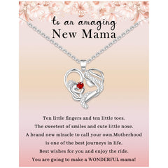Cadeaux de fête des mères en argent sterling pour nouvelle maman Collier cœur pour future maman Cadeaux de première grossesse pour future maman ou cadeaux de révélation du sexe